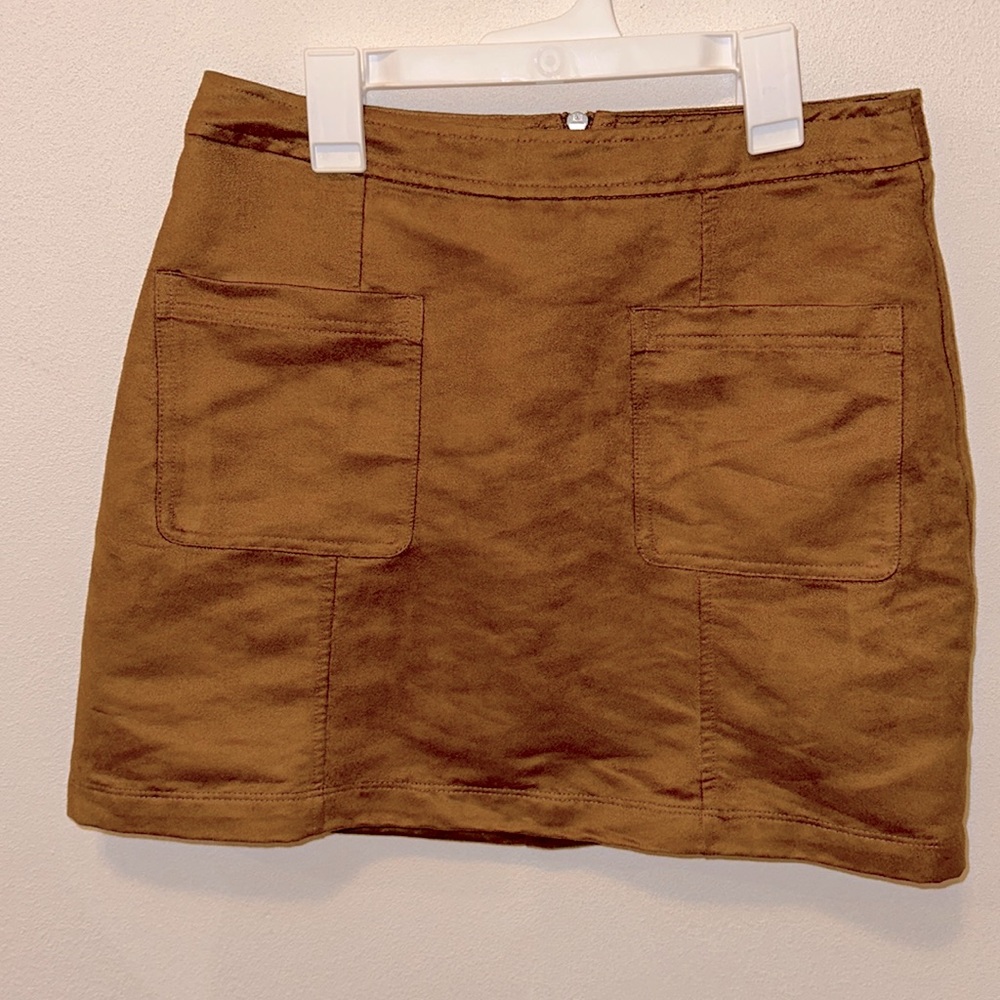Brown suede skirt - Size 6